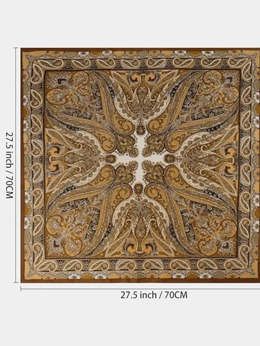 Square Silk Feeling Neck Scarf 27.5in